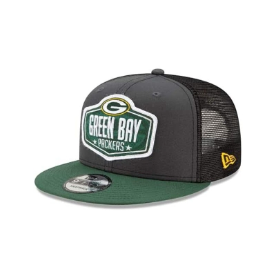 Grey Green Bay Packers Hat - New Era NFL NFL Draft 9FIFTY Snapback Caps USA7421069